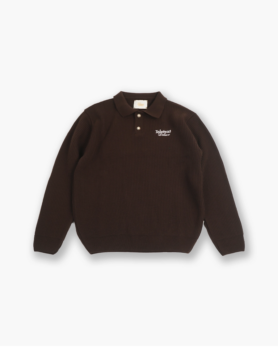Deluxe Knitted Polo - Chocolat