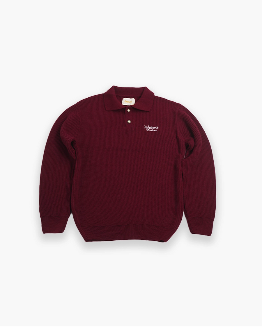 Deluxe Knitted Polo - Bordeaux