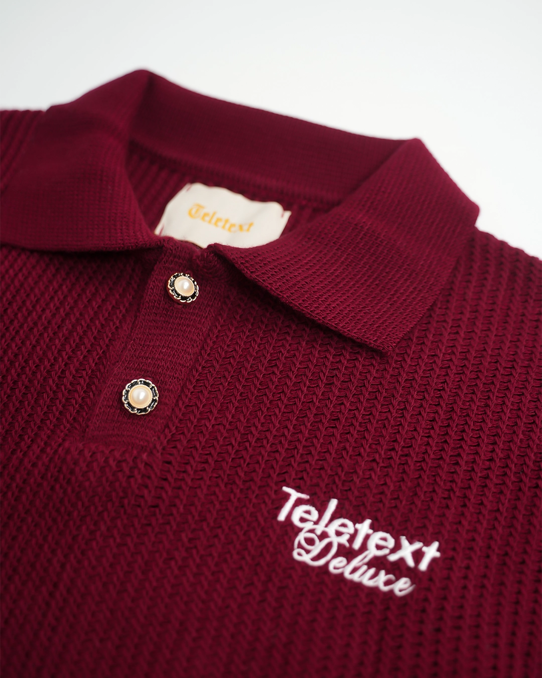 Deluxe Knitted Polo - Bordeaux