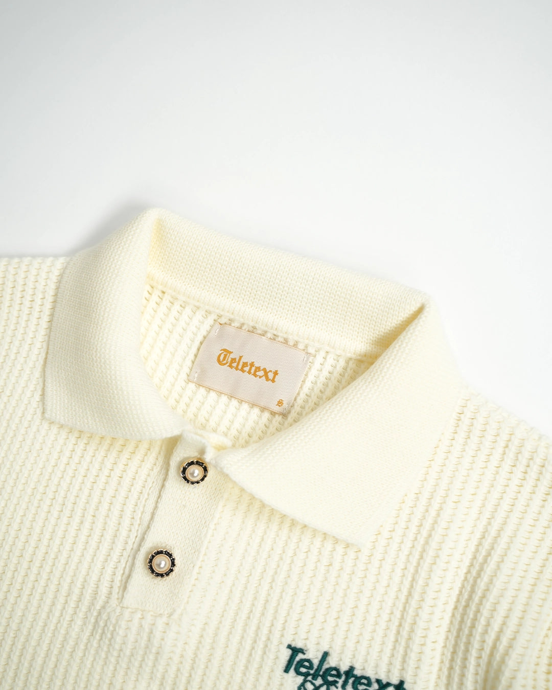 Deluxe Knitted Polo - Cream