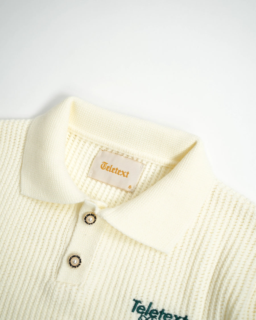 Deluxe Knitted Polo - Cream