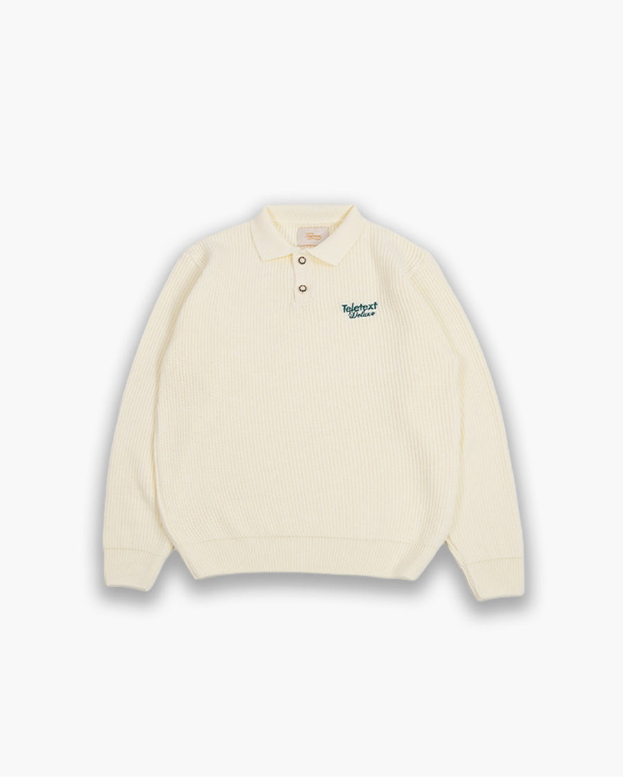 Deluxe Knitted Polo - Cream