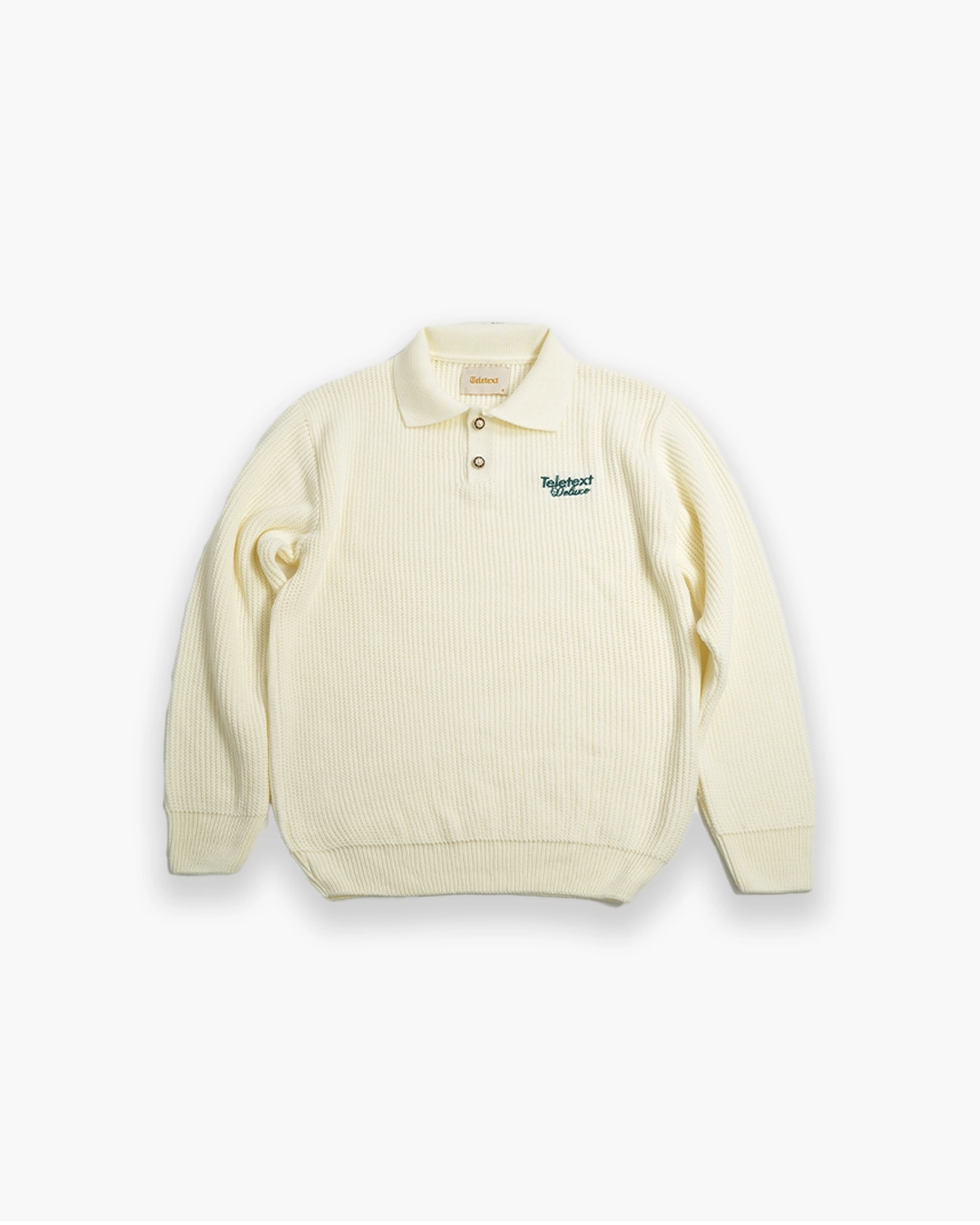 Deluxe Knitted Polo - Cream
