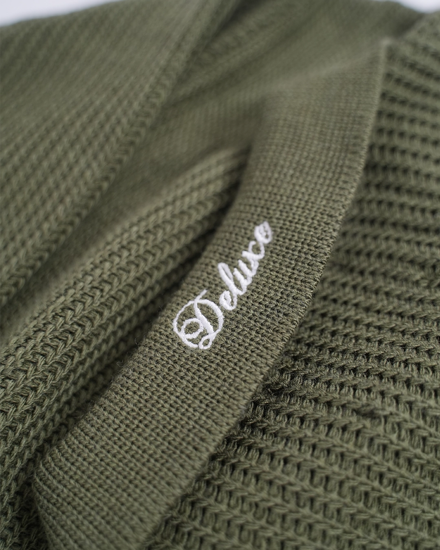 Deluxe Knitted Polo - Olive