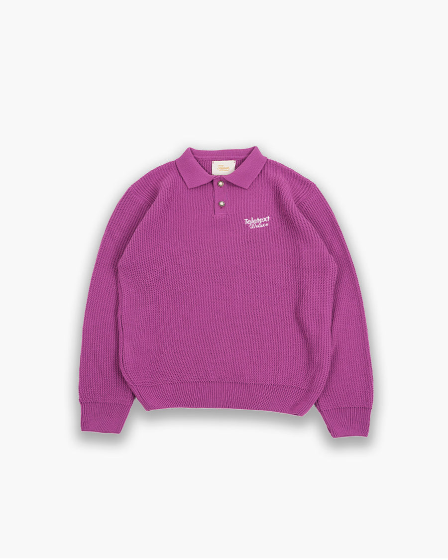 Deluxe Knitted Polo - Purple