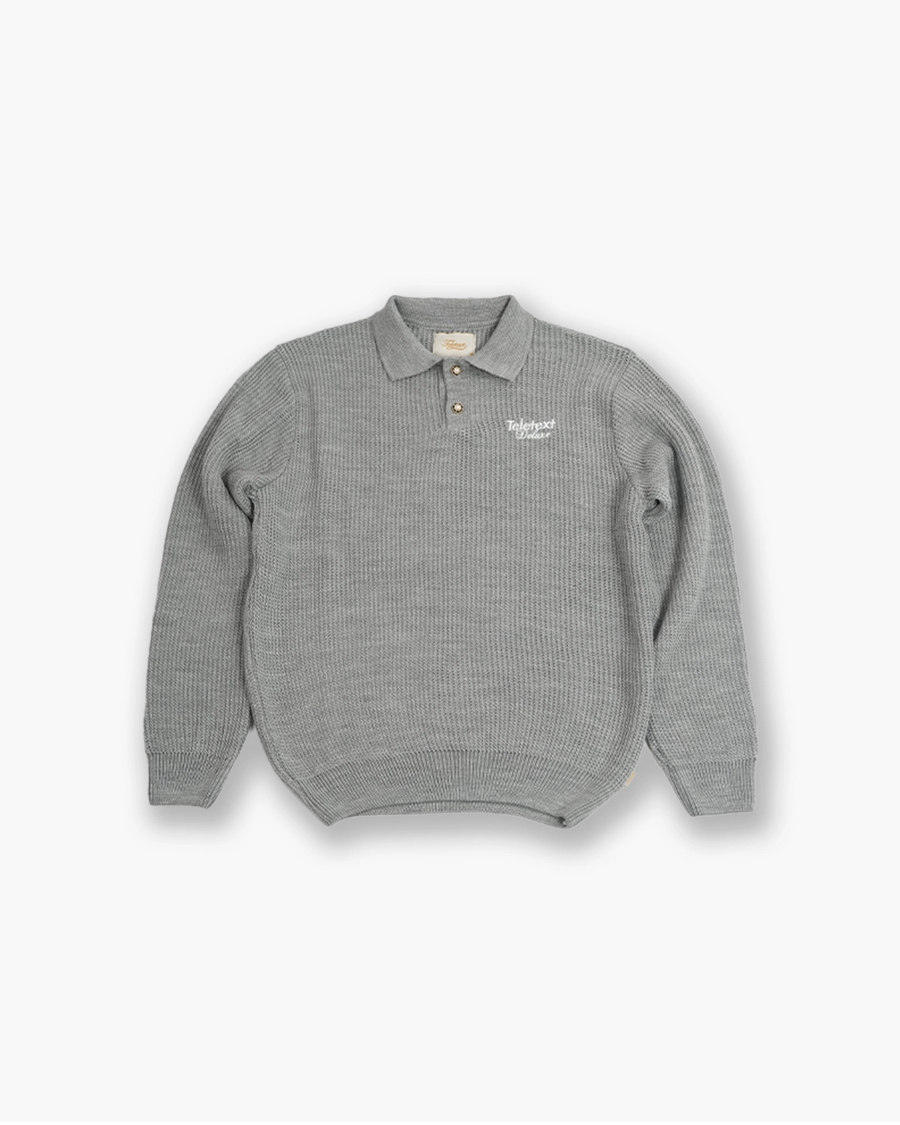 Deluxe Knitted Polo - Grey
