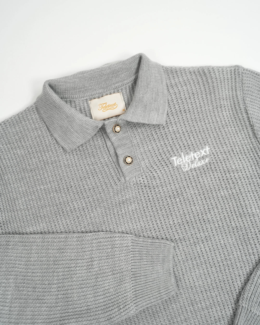 Deluxe Knitted Polo - Grey
