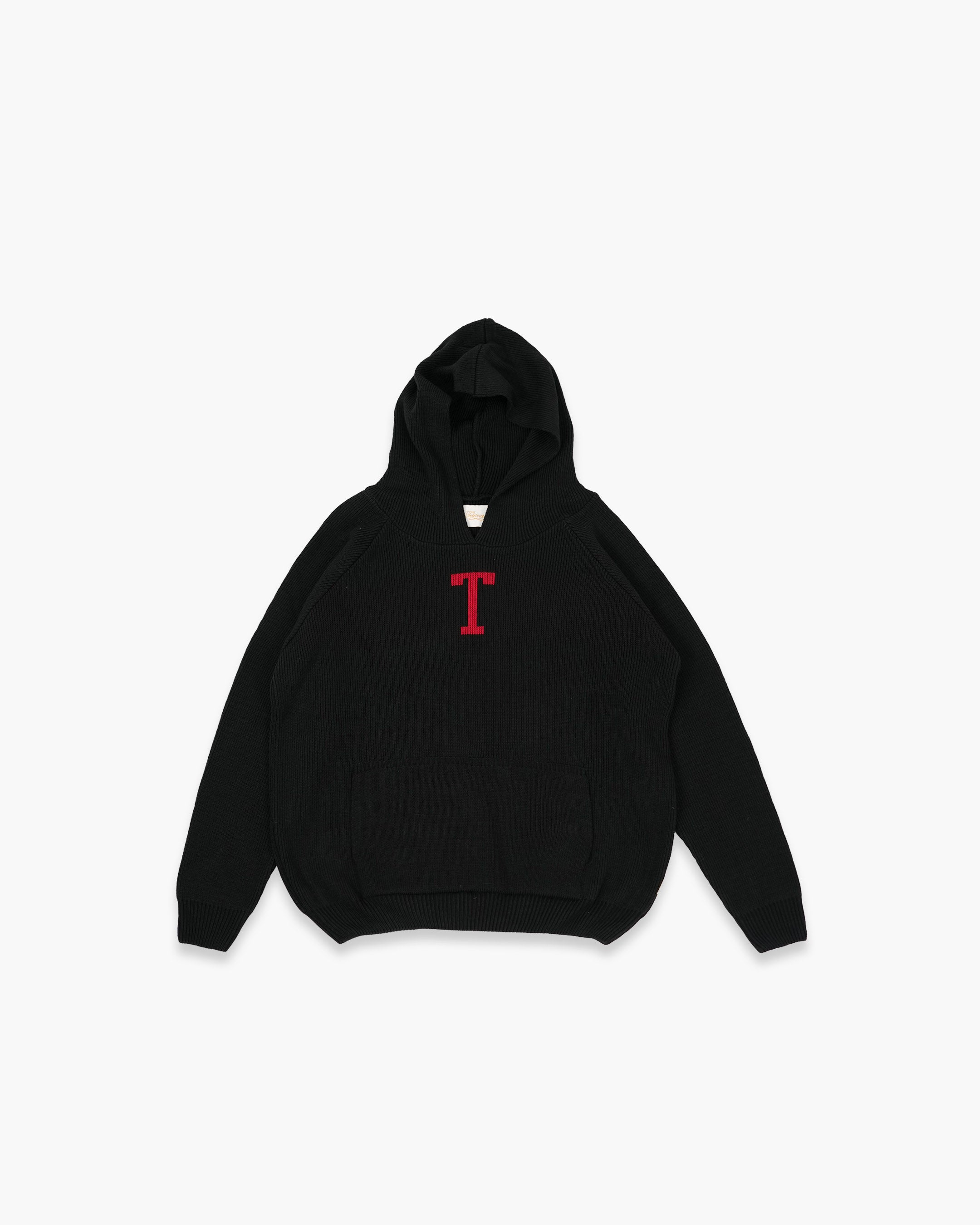 Knitted Hoodie - Black