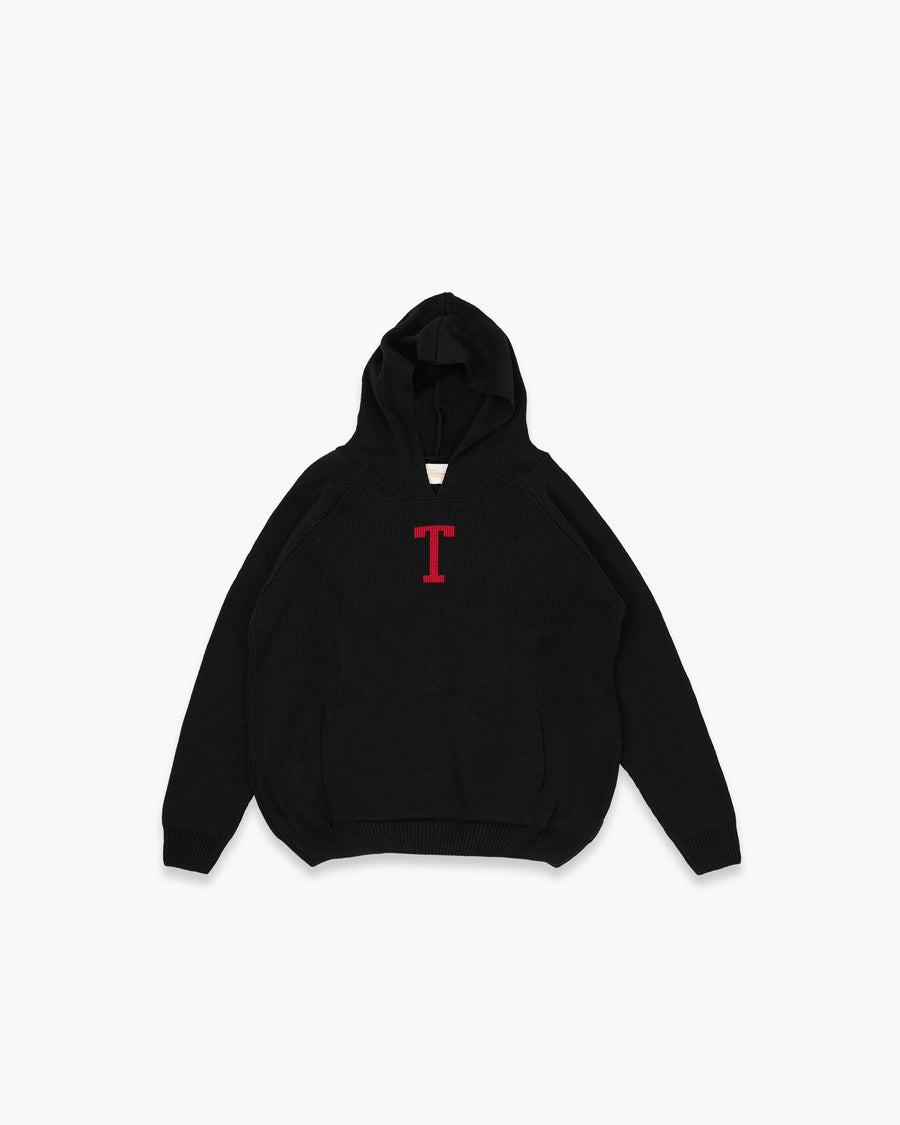 Knitted Hoodie - Black