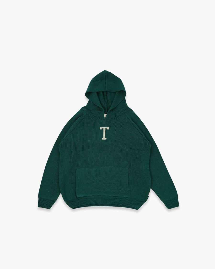 Knitted Hoodie - Green