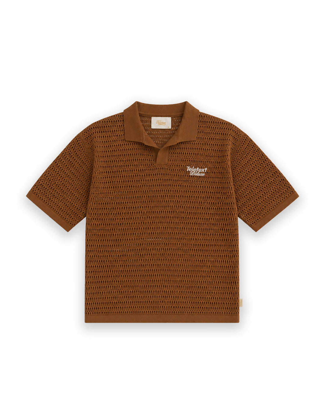 Deluxe MeshKnit Polo - Caramel