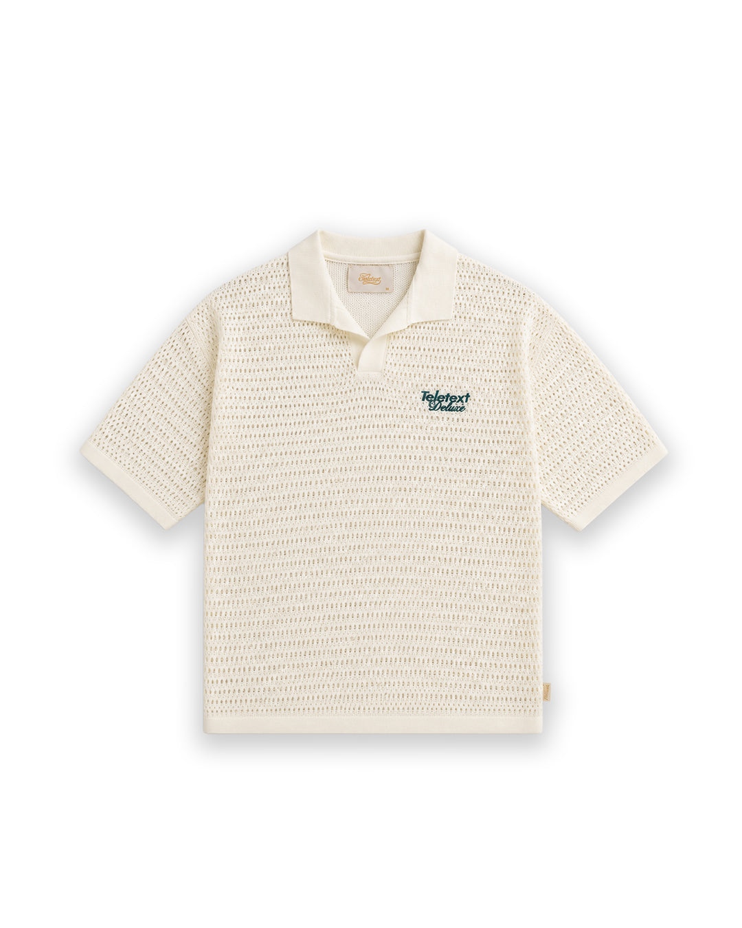 Deluxe MeshKnit Polo - Cream