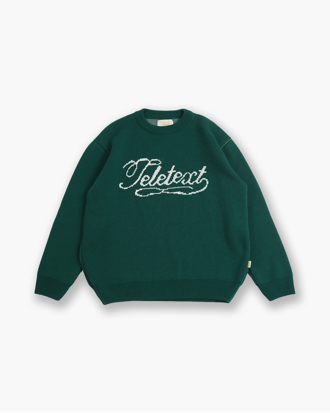 Script Knit Pullover - Green