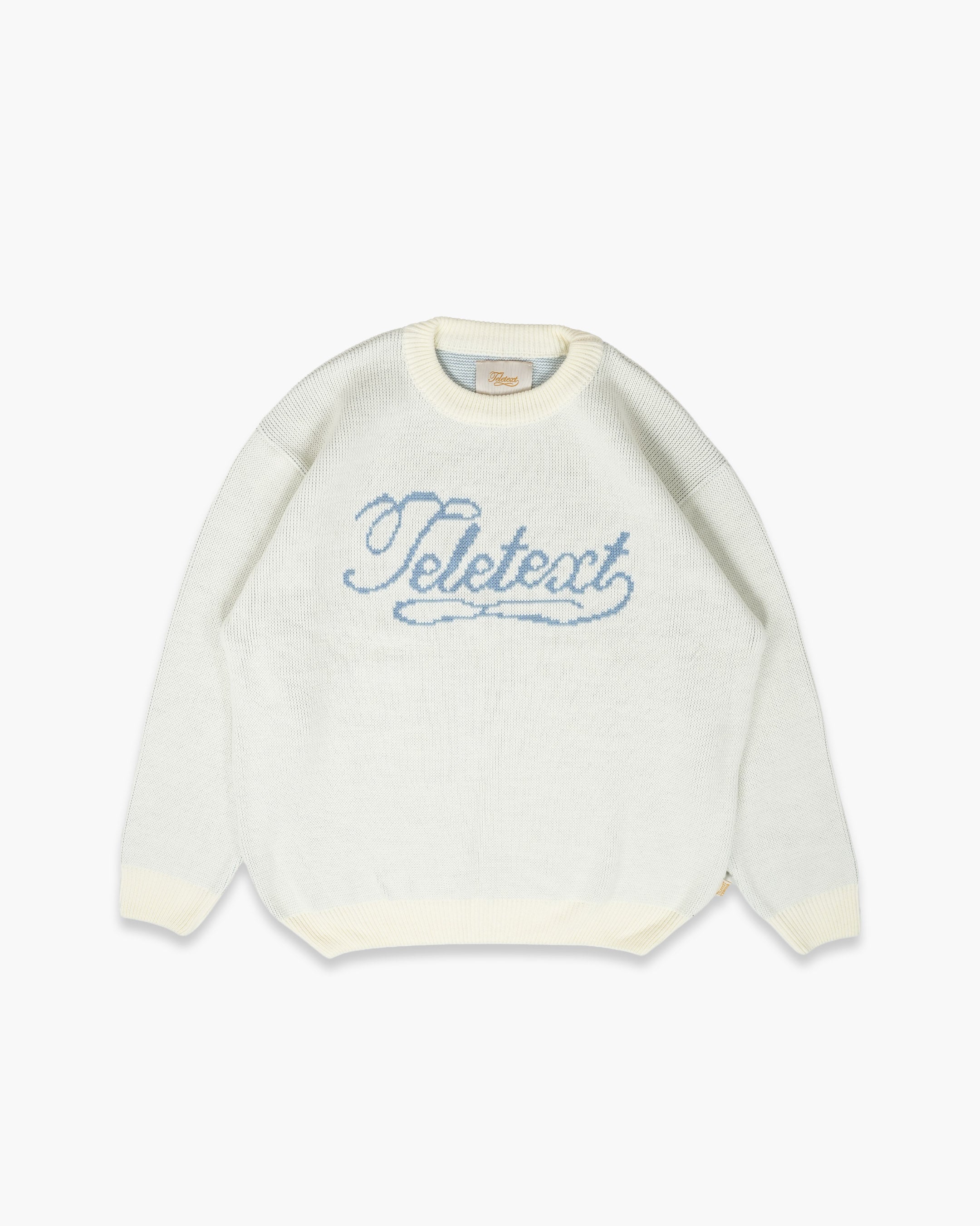 Script Knit Pullover - Cream
