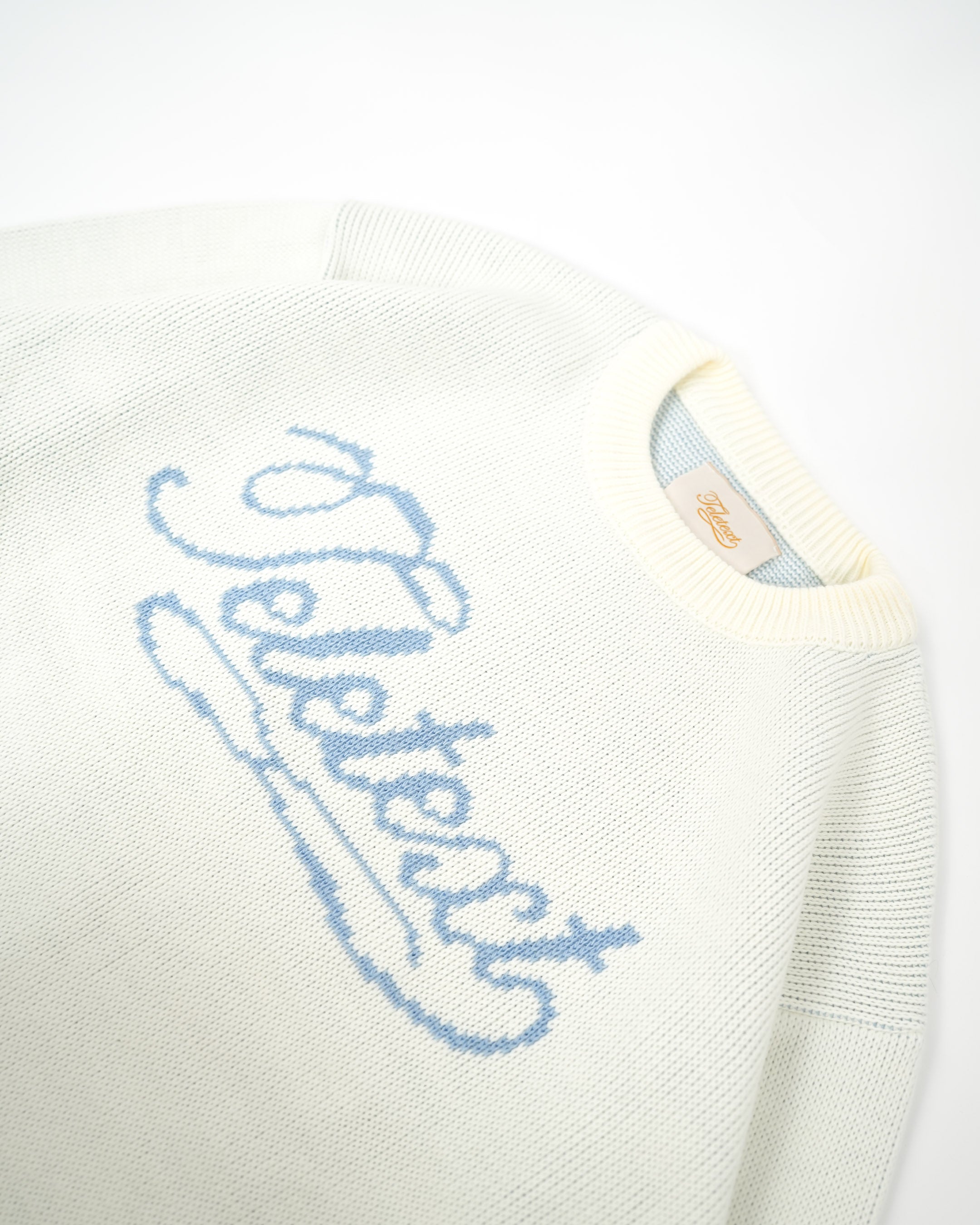 Script Knit Pullover - Cream