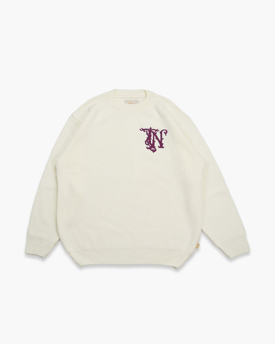TN Roots Knit Pullover - Cream Purple