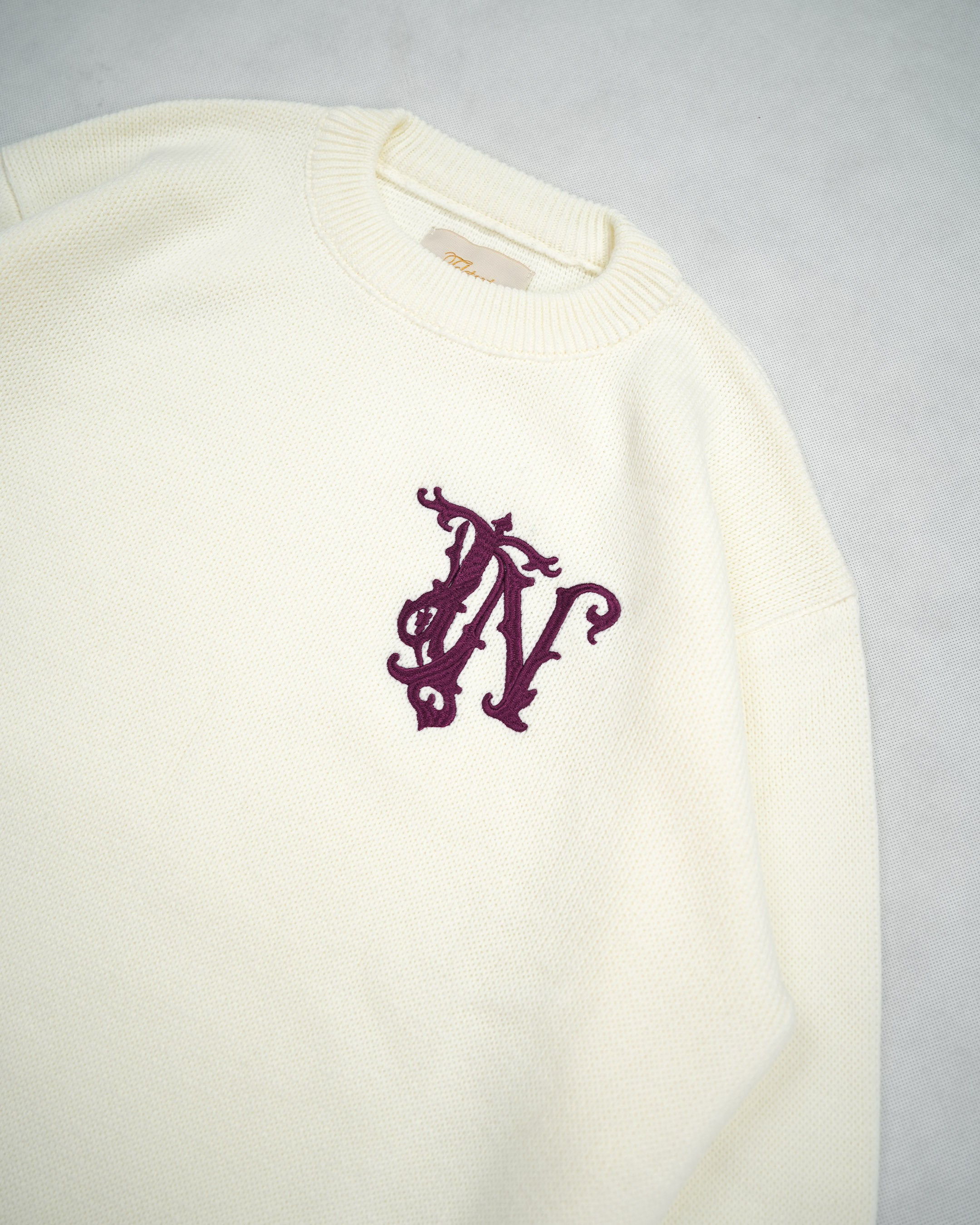 TN Roots Knit Pullover - Cream Purple