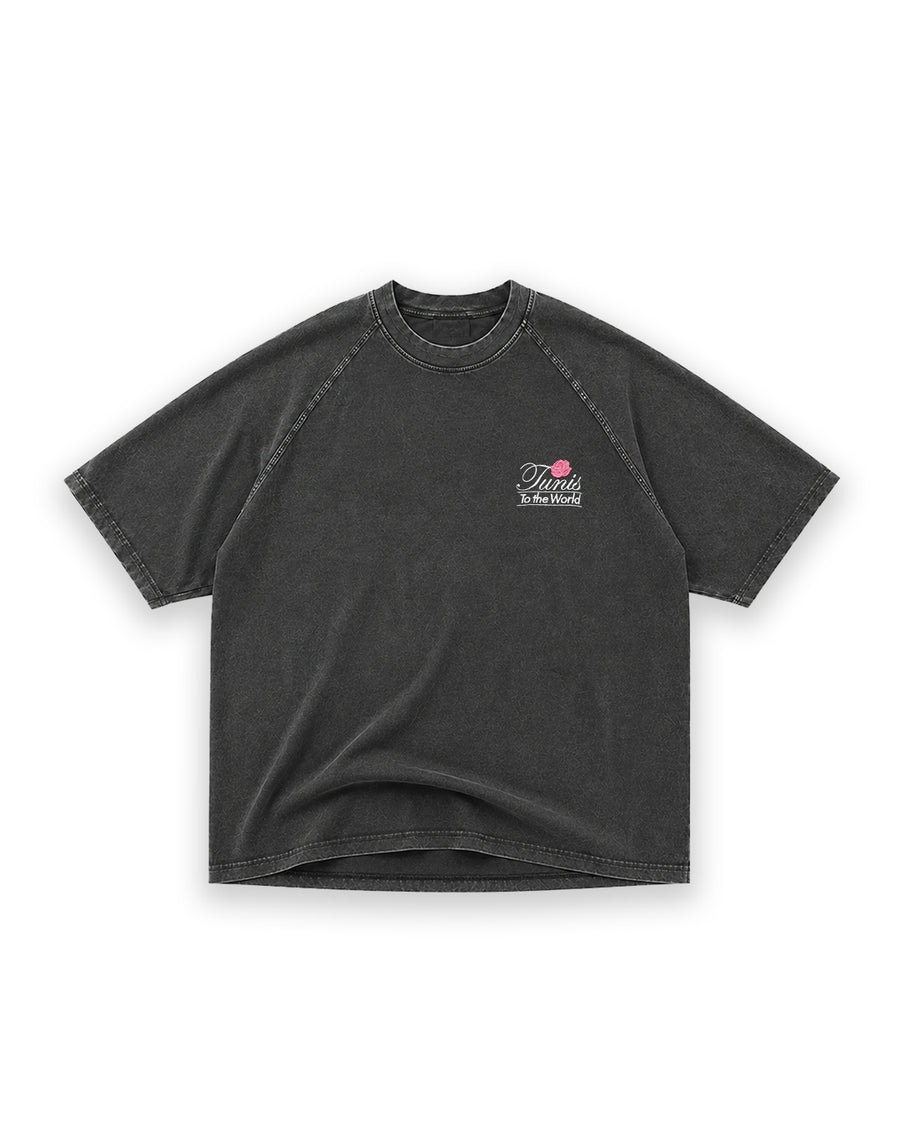 To The World T-Shirt – Acid Grey