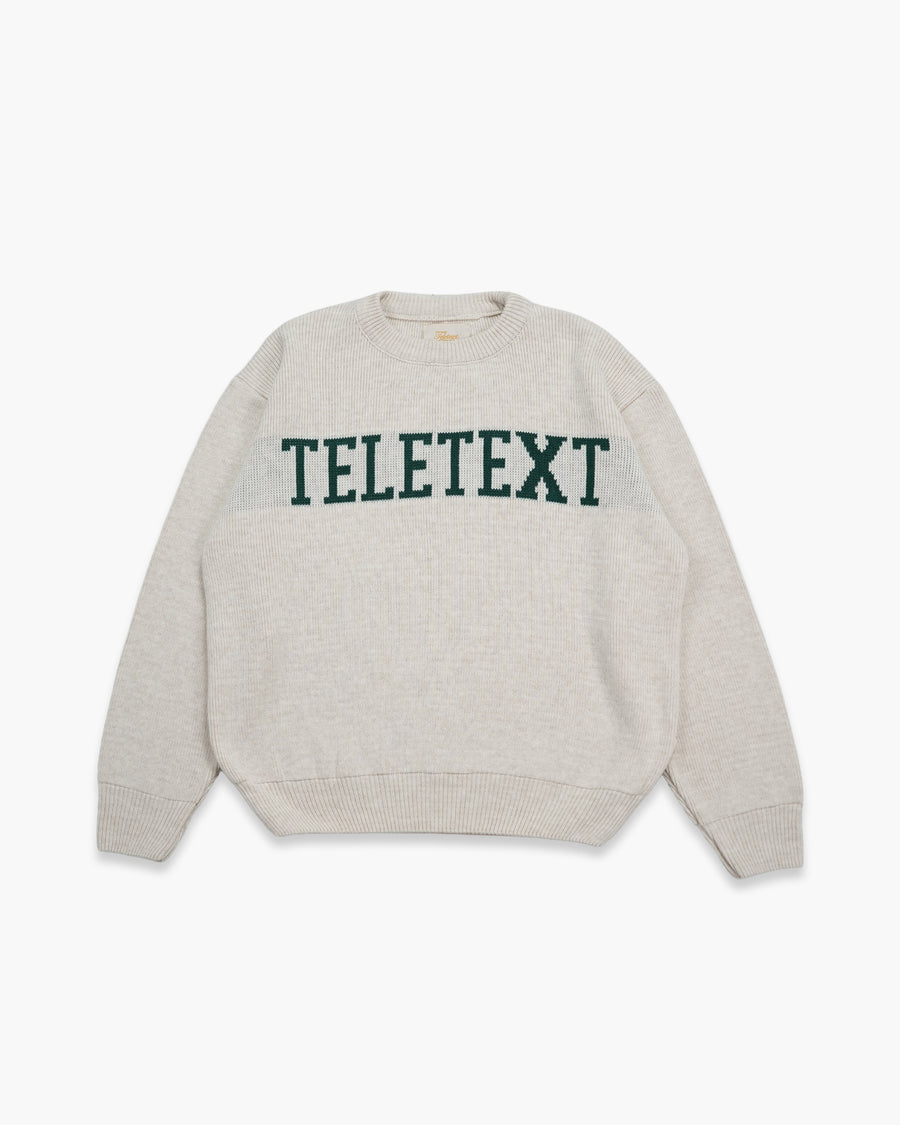 University Knit Pullover -  Green Motteled