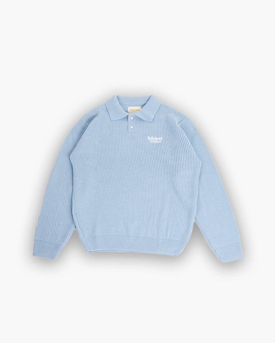 Deluxe Knitted Polo - Coconut Sky - TELETEXT