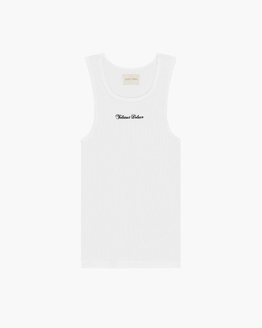 TELETEXT Deluxe Tank Top - Off White - TELETEXT SHOP