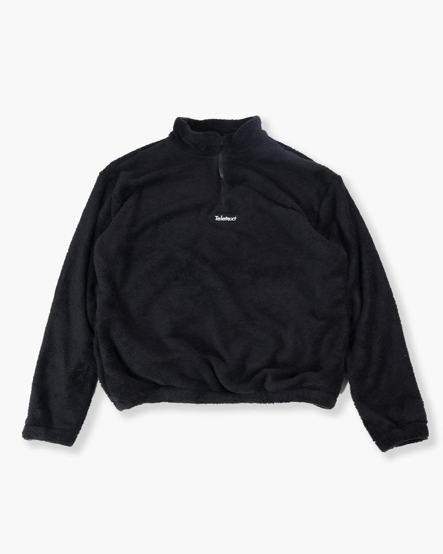 TELETEXT Quarter Zip Light Fleece - Black - TELETEXT