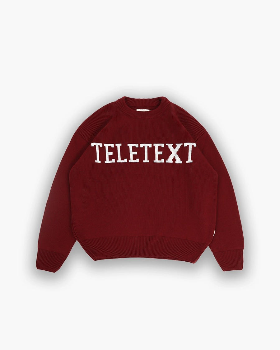 University Knit Pullover - Bordeaux - TELETEXT